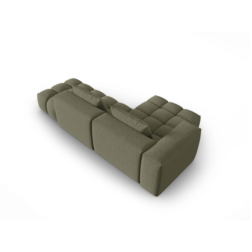 Verona Modulares 4-Sitzer Ecksofa, Linke Seite, aus Strukturierter Stoff in Dunkles olivgrün (Sorella 34), 265x145 cm von Cosmopolitan Design – Bild 5
