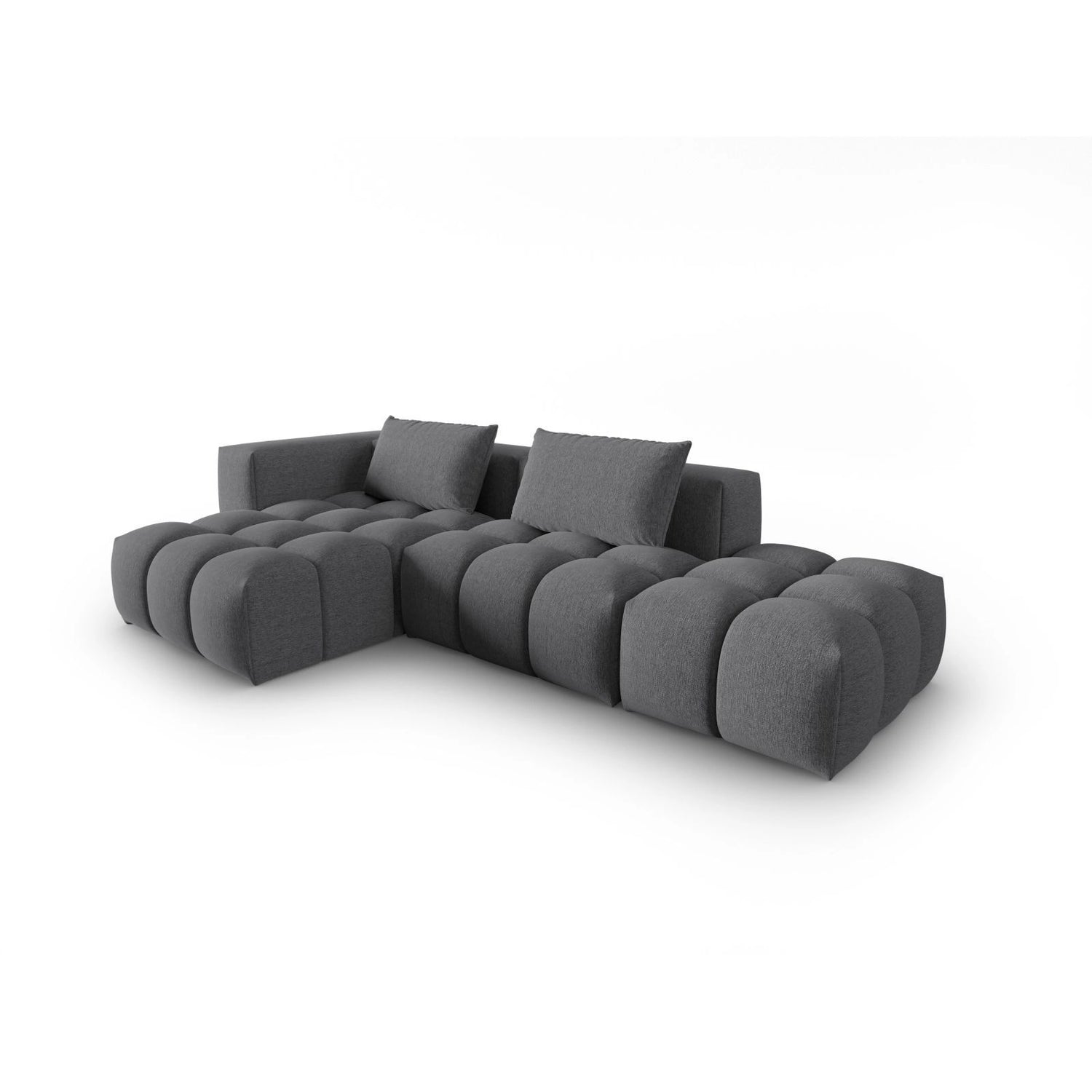 Verona Modulares 4-Sitzer Ecksofa, Linke Seite, aus Strukturierter Stoff in Grau (Sorella 89), 265x145 cm von Cosmopolitan Design – Bild 3