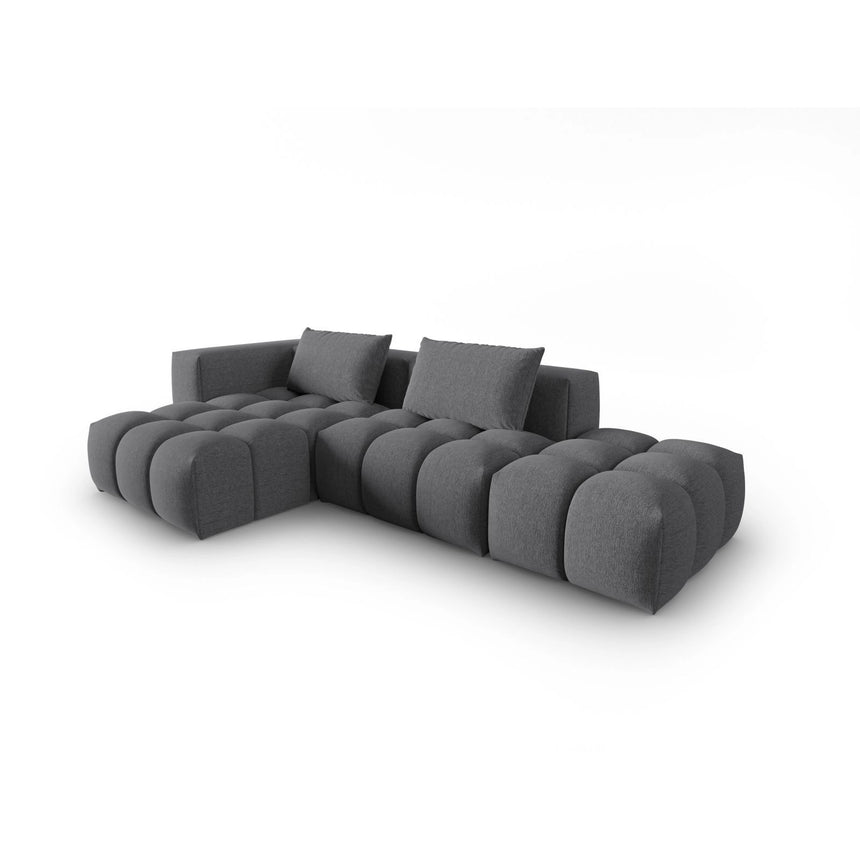 Verona Modulares 4-Sitzer Ecksofa, Linke Seite, aus Strukturierter Stoff in Grau (Sorella 89), 265x145 cm von Cosmopolitan Design – Bild 3
