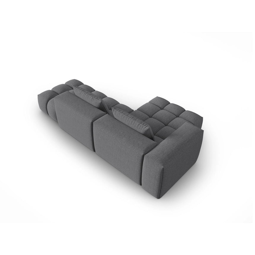 Verona Modulares 4-Sitzer Ecksofa, Linke Seite, aus Strukturierter Stoff in Grau (Sorella 89), 265x145 cm von Cosmopolitan Design – Bild 5