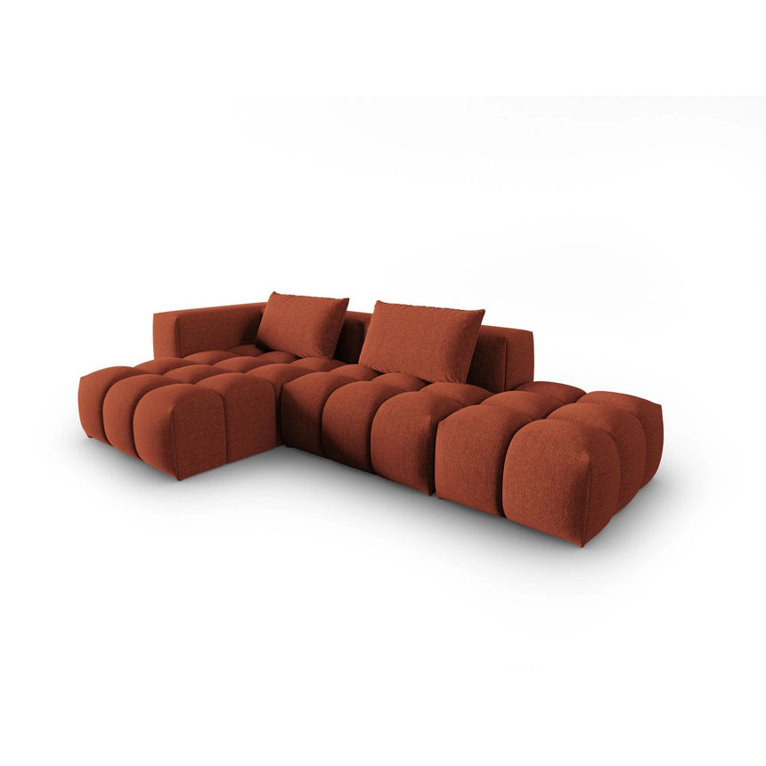 Verona Modulares 4-Sitzer Ecksofa, Linke Seite, aus Strukturierter Stoff in Koralle (Sorella 58), 265x145 cm von Cosmopolitan Design – Bild 3