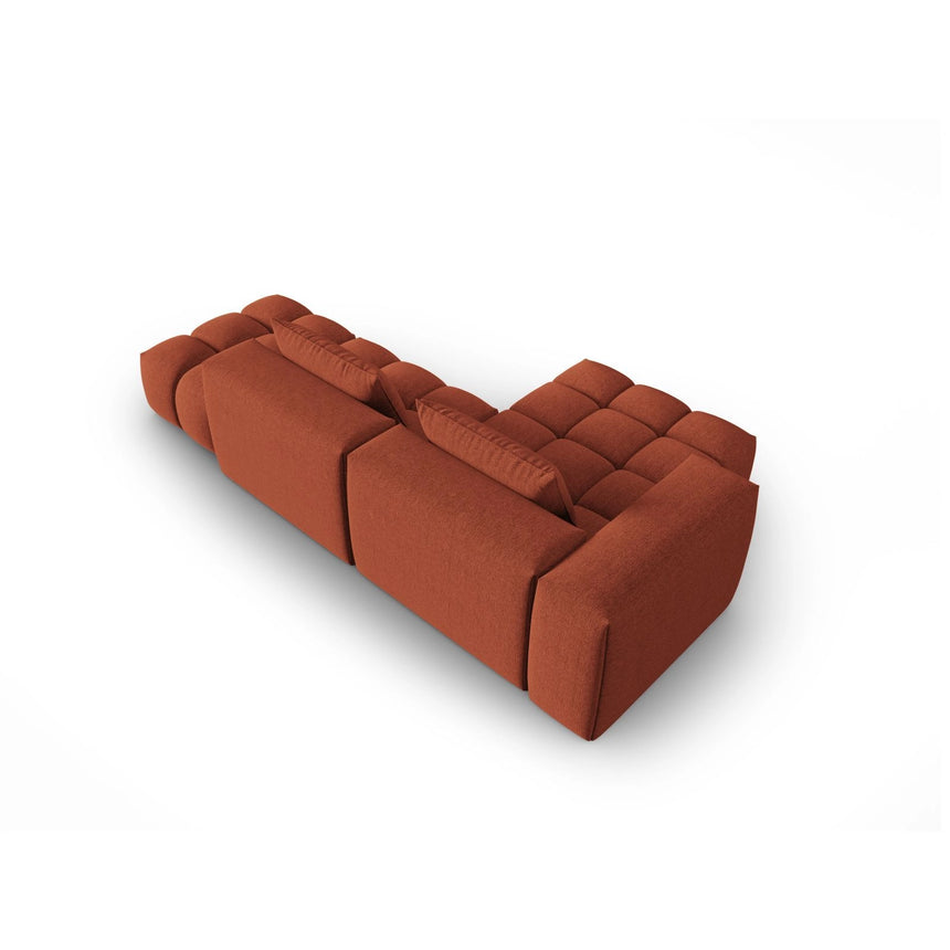 Verona Modulares 4-Sitzer Ecksofa, Linke Seite, aus Strukturierter Stoff in Koralle (Sorella 58), 265x145 cm von Cosmopolitan Design – Bild 5