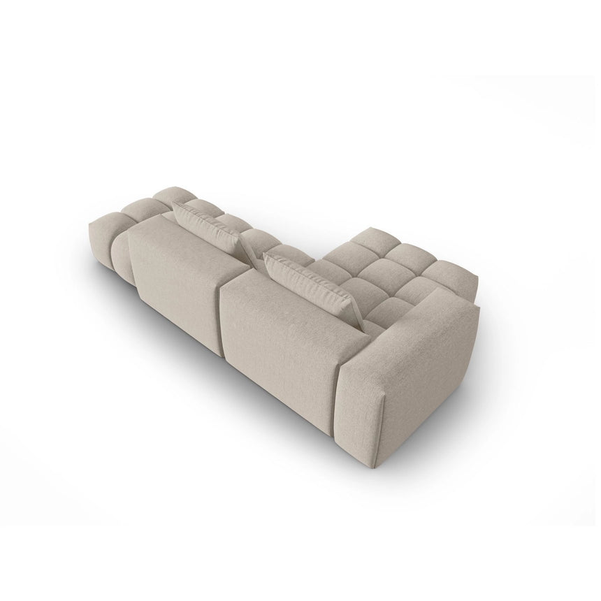 Verona Modulares 4-Sitzer Ecksofa, Linke Seite, aus Strukturierter Stoff in Sand (Sorella 05), 265x145 cm von Cosmopolitan Design – Bild 5