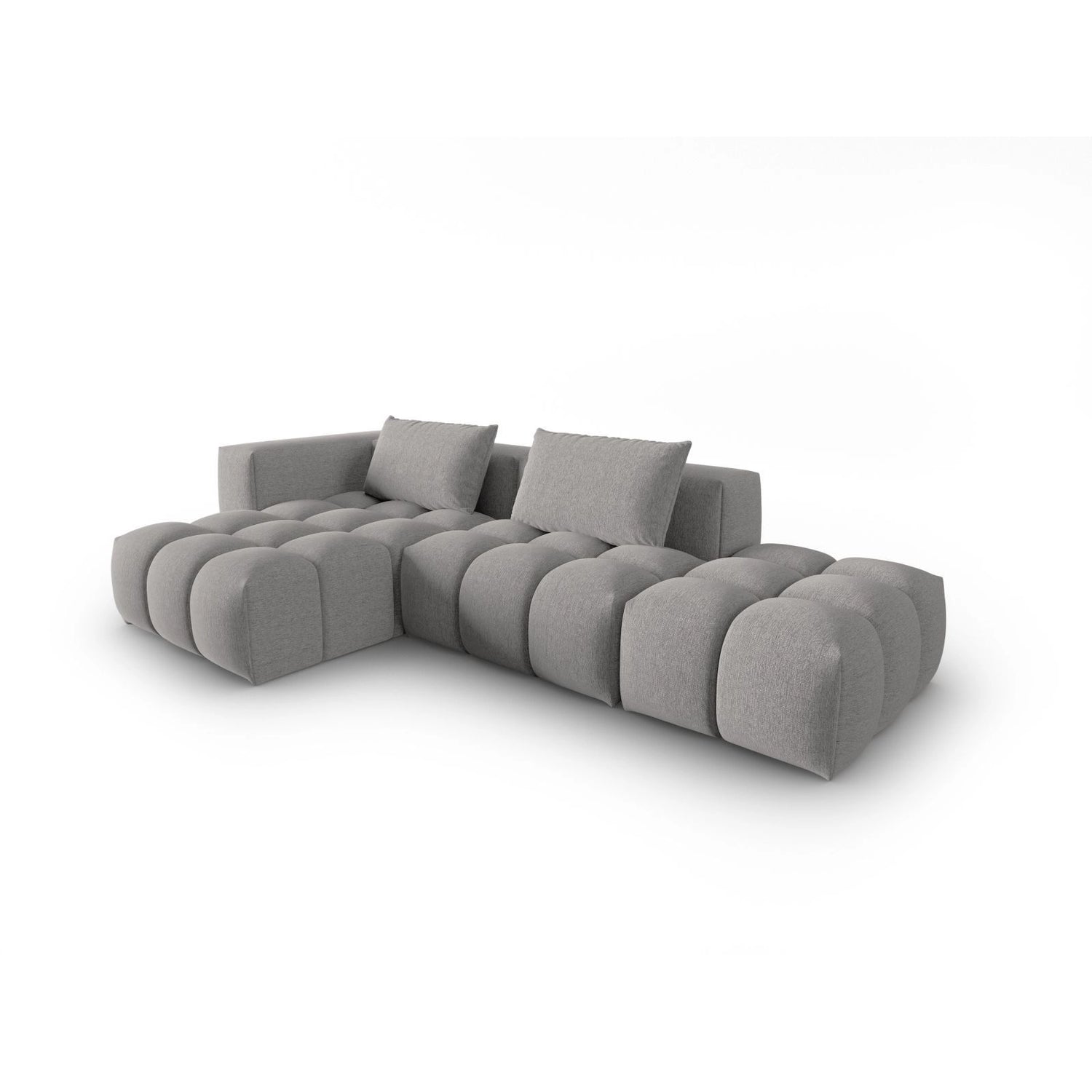 Verona Modulares 4-Sitzer Ecksofa, Linke Seite, aus Strukturierter Stoff in Warmes Grau (Sorella 84), 265x145 cm von Cosmopolitan Design – Bild 3