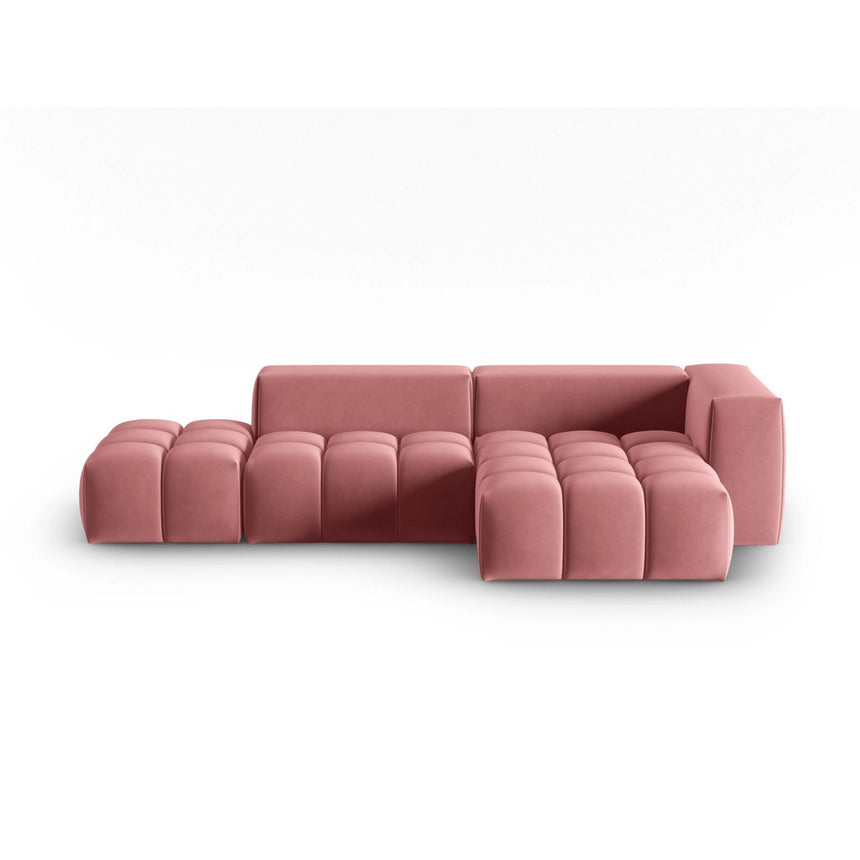 Verona Modulares 4-Sitzer Ecksofa, Rechte Seite, aus Samt in Flamingo (Casino Salmon), 265x145 cm von Cosmopolitan Design – Bild 1