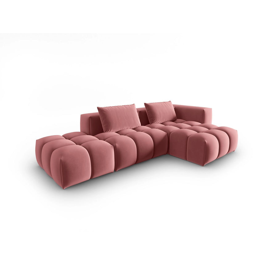 Verona Modulares 4-Sitzer Ecksofa, Rechte Seite, aus Samt in Flamingo (Casino Salmon), 265x145 cm von Cosmopolitan Design – Bild 3