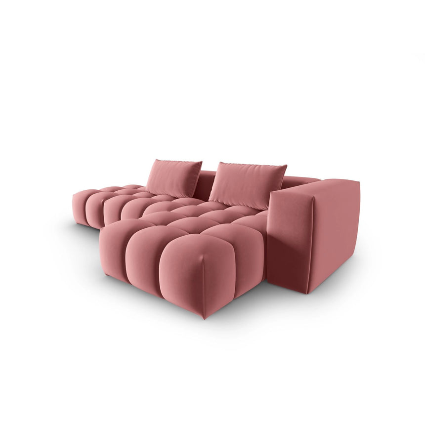 Verona Modulares 4-Sitzer Ecksofa, Rechte Seite, aus Samt in Flamingo (Casino Salmon), 265x145 cm von Cosmopolitan Design – Bild 4