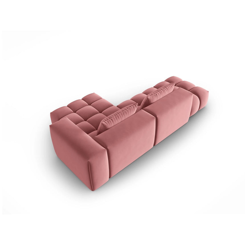 Verona Modulares 4-Sitzer Ecksofa, Rechte Seite, aus Samt in Flamingo (Casino Salmon), 265x145 cm von Cosmopolitan Design – Bild 5