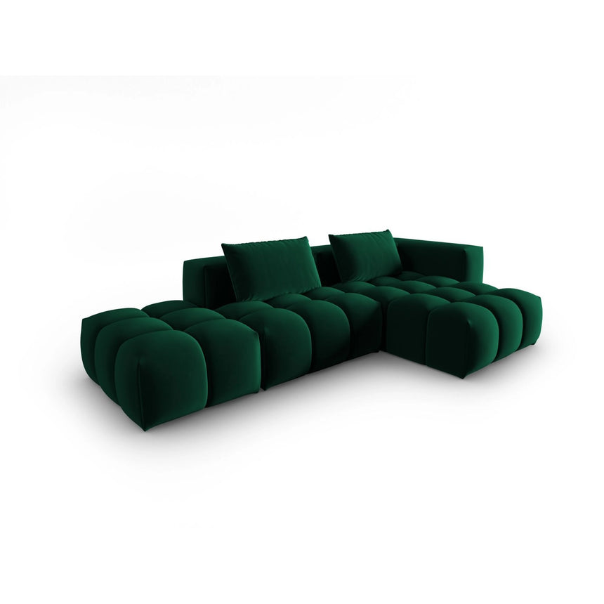 Verona Modulares 4-Sitzer Ecksofa, Rechte Seite, aus Samt in Flaschengrün (Casino Deep Green), 265x145 cm von Cosmopolitan Design – Bild 3
