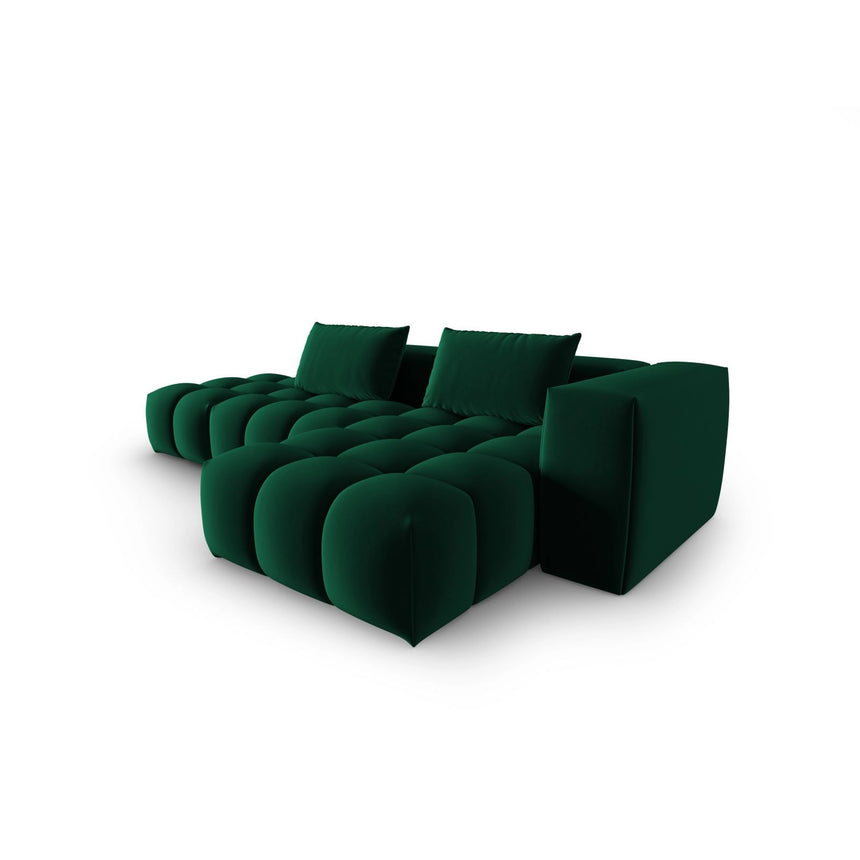 Verona Modulares 4-Sitzer Ecksofa, Rechte Seite, aus Samt in Flaschengrün (Casino Deep Green), 265x145 cm von Cosmopolitan Design – Bild 4