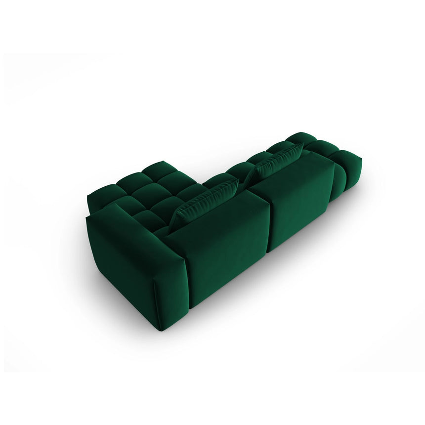 Verona Modulares 4-Sitzer Ecksofa, Rechte Seite, aus Samt in Flaschengrün (Casino Deep Green), 265x145 cm von Cosmopolitan Design – Bild 5