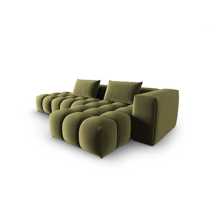 Verona Modulares 4-Sitzer Ecksofa, Rechte Seite, aus Samt in Hellgrün (Casino Forest), 265x145 cm von Cosmopolitan Design – Bild 4