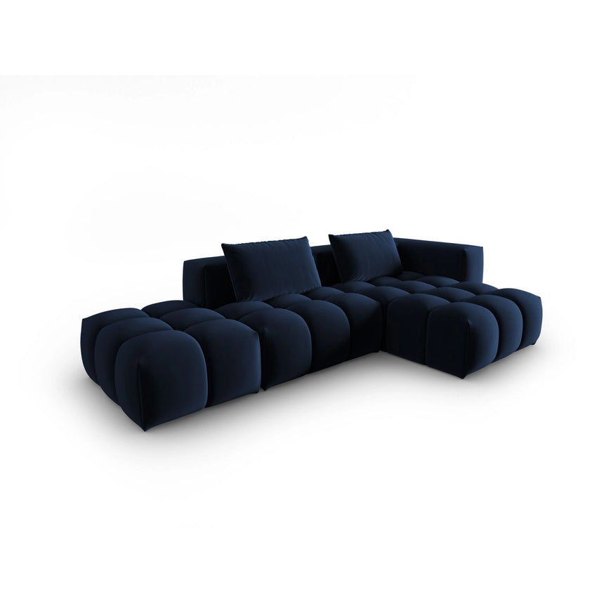 Verona Modulares 4-Sitzer Ecksofa, Rechte Seite, aus Samt in Königsblau (Casino Deep Blue), 265x145 cm von Cosmopolitan Design – Bild 3
