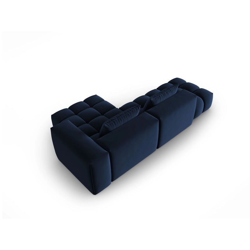 Verona Modulares 4-Sitzer Ecksofa, Rechte Seite, aus Samt in Königsblau (Casino Deep Blue), 265x145 cm von Cosmopolitan Design – Bild 5