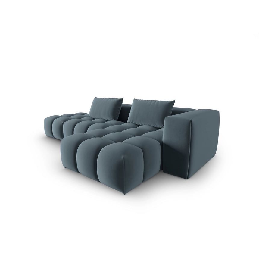 Verona Modulares 4-Sitzer Ecksofa, Rechte Seite, aus Samt in Pastellblau (Casino Dark Blue), 265x145 cm von Cosmopolitan Design – Bild 4