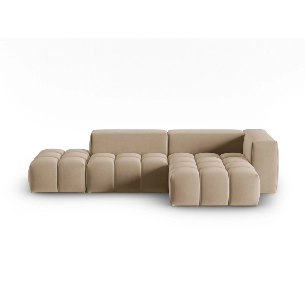 Verona Modulares 4-Sitzer Ecksofa, Rechte Seite, aus Samt in Sand (Casino Lion), 265x145 cm von Cosmopolitan Design – Bild 1