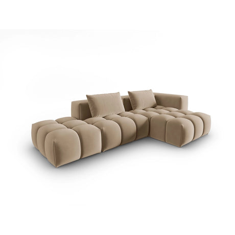 Verona Modulares 4-Sitzer Ecksofa, Rechte Seite, aus Samt in Sand (Casino Lion), 265x145 cm von Cosmopolitan Design – Bild 3