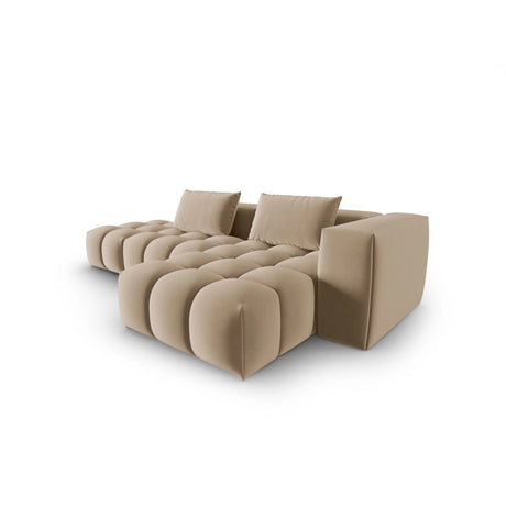 Verona Modulares 4-Sitzer Ecksofa, Rechte Seite, aus Samt in Sand (Casino Lion), 265x145 cm von Cosmopolitan Design – Bild 4