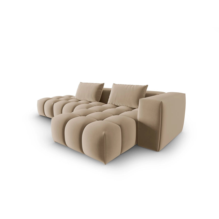 Verona Modulares 4-Sitzer Ecksofa, Rechte Seite, aus Samt in Sand (Casino Lion), 265x145 cm von Cosmopolitan Design – Bild 4