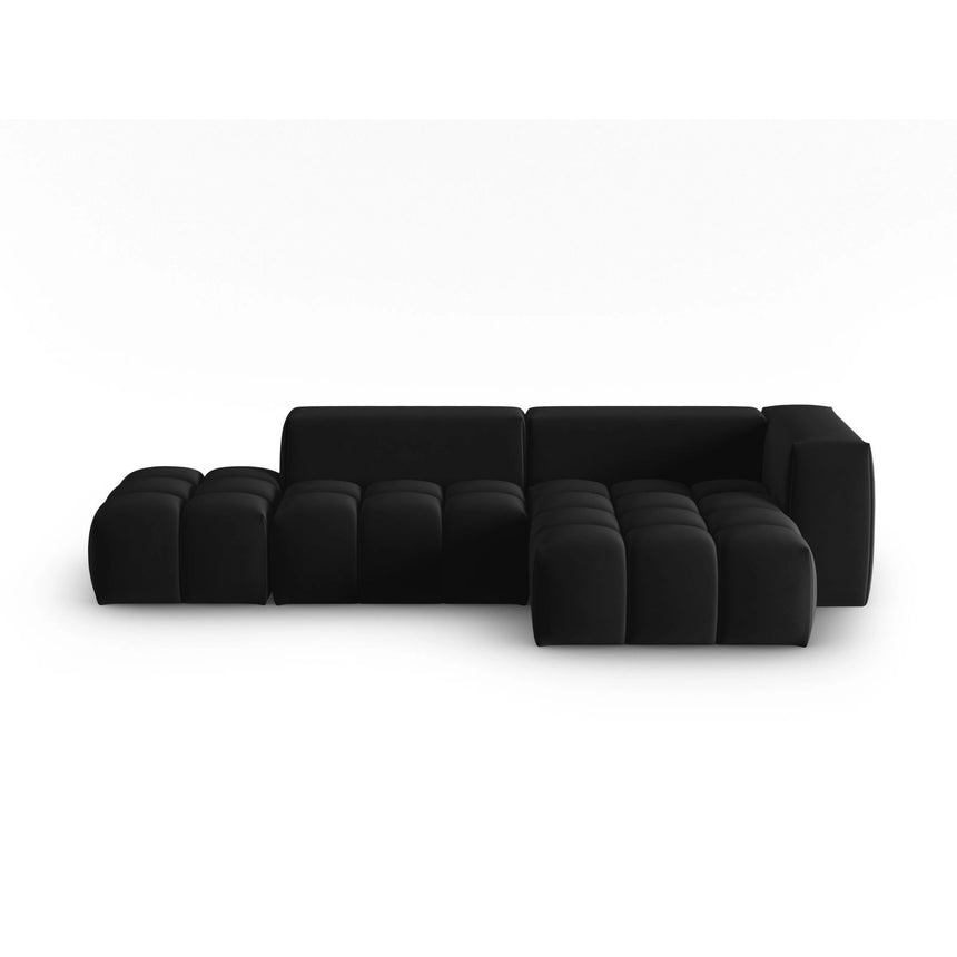 Verona Modulares 4-Sitzer Ecksofa, Rechte Seite, aus Samt in Schwarz (Casino Black), 265x145 cm von Cosmopolitan Design – Bild 1