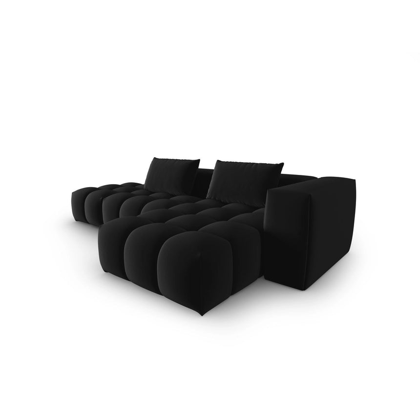 Verona Modulares 4-Sitzer Ecksofa, Rechte Seite, aus Samt in Schwarz (Casino Black), 265x145 cm von Cosmopolitan Design – Bild 4