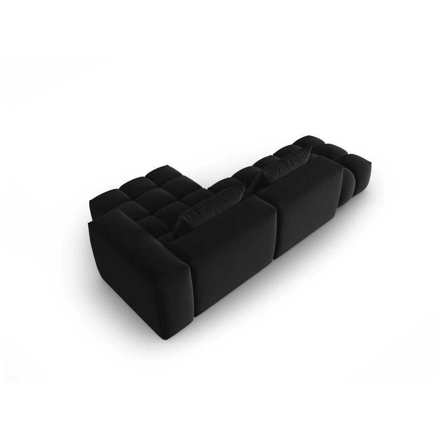 Verona Modulares 4-Sitzer Ecksofa, Rechte Seite, aus Samt in Schwarz (Casino Black), 265x145 cm von Cosmopolitan Design – Bild 5
