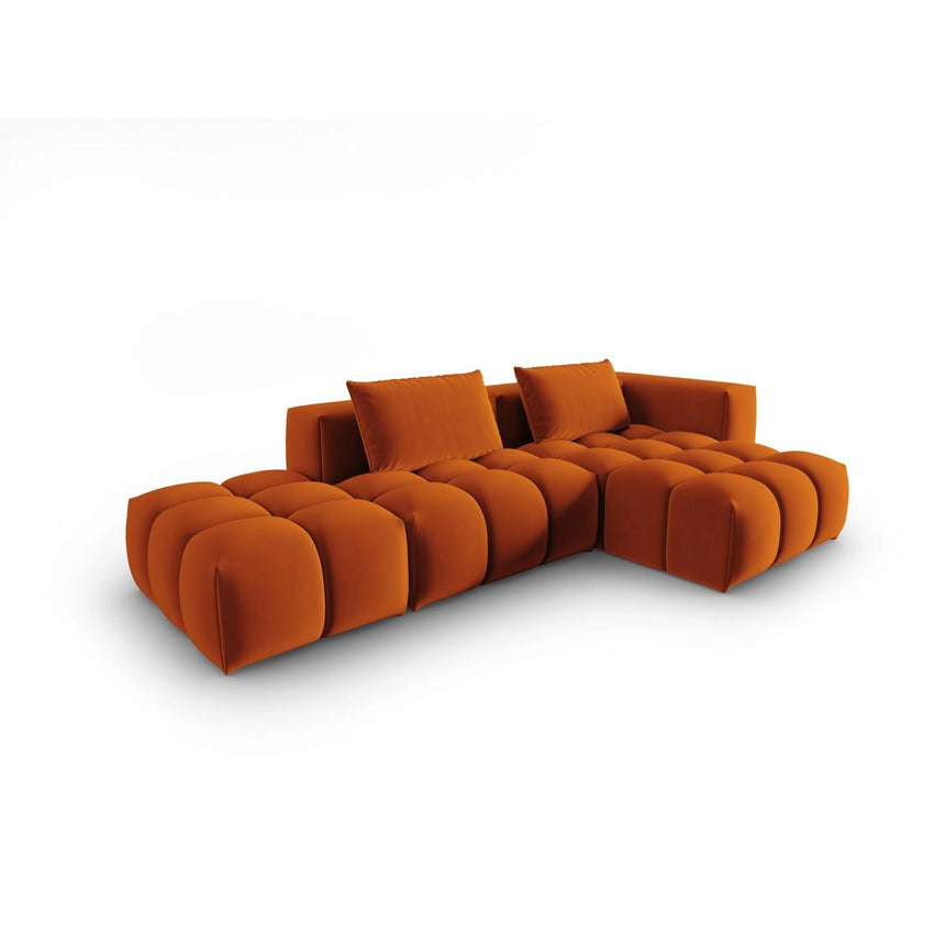 Verona Modulares 4-Sitzer Ecksofa, Rechte Seite, aus Samt in Terrakotta (Casino Terracota), 265x145 cm von Cosmopolitan Design – Bild 3