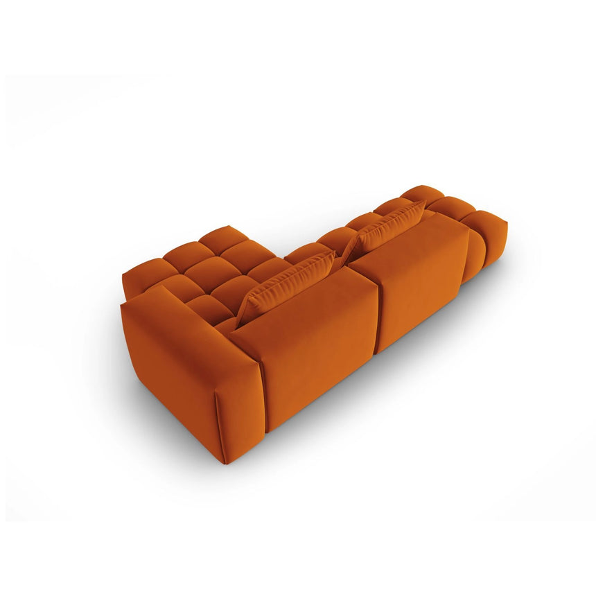 Verona Modulares 4-Sitzer Ecksofa, Rechte Seite, aus Samt in Terrakotta (Casino Terracota), 265x145 cm von Cosmopolitan Design – Bild 5