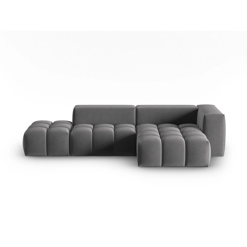 Verona Modulares 4-Sitzer Ecksofa, Rechte Seite, aus Samt in Warmes Grau (Casino Anthracite), 265x145 cm von Cosmopolitan Design – Bild 1