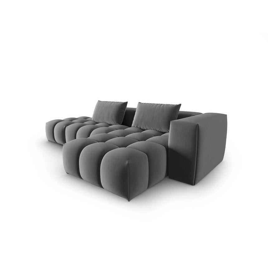 Verona Modulares 4-Sitzer Ecksofa, Rechte Seite, aus Samt in Warmes Grau (Casino Anthracite), 265x145 cm von Cosmopolitan Design – Bild 4