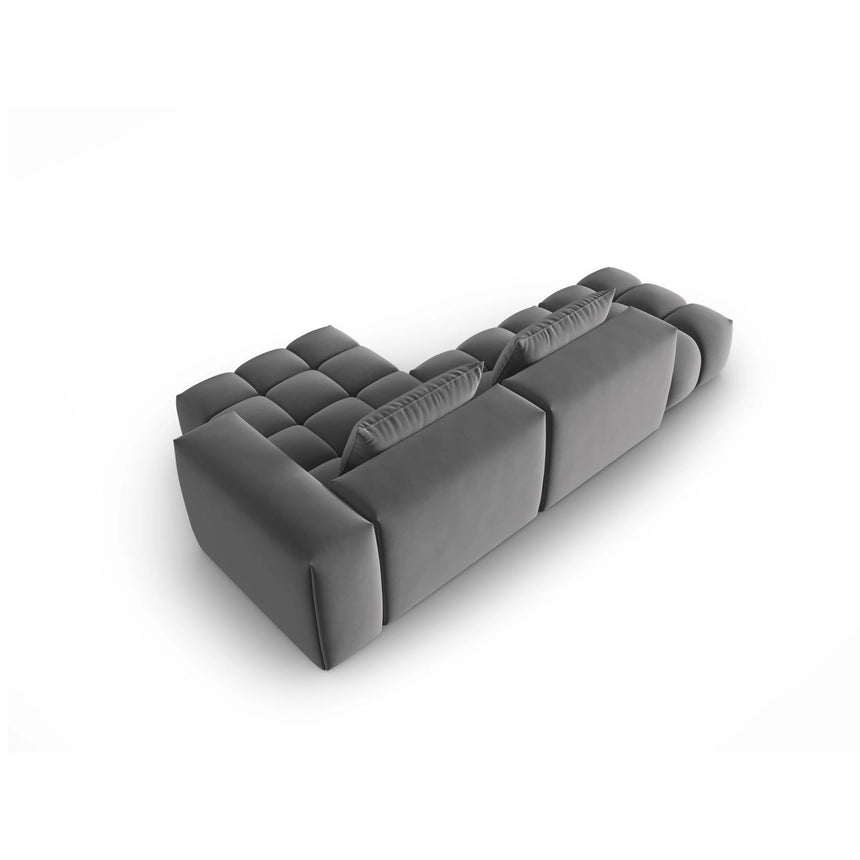 Verona Modulares 4-Sitzer Ecksofa, Rechte Seite, aus Samt in Warmes Grau (Casino Anthracite), 265x145 cm von Cosmopolitan Design – Bild 5