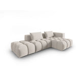 Verona Modulares 4-Sitzer Ecksofa, Rechte Seite, aus Strukturierter Stoff in Beige (Sorella 03), 265x145 cm von Cosmopolitan Design – Bild 3