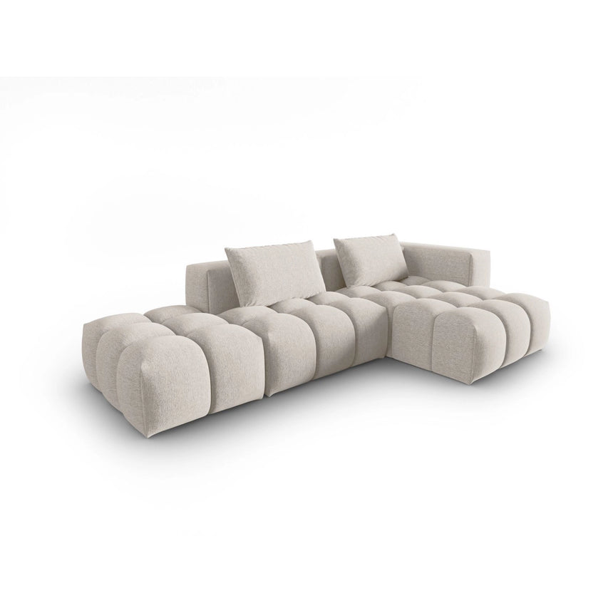 Verona Modulares 4-Sitzer Ecksofa, Rechte Seite, aus Strukturierter Stoff in Beige (Sorella 03), 265x145 cm von Cosmopolitan Design – Bild 3