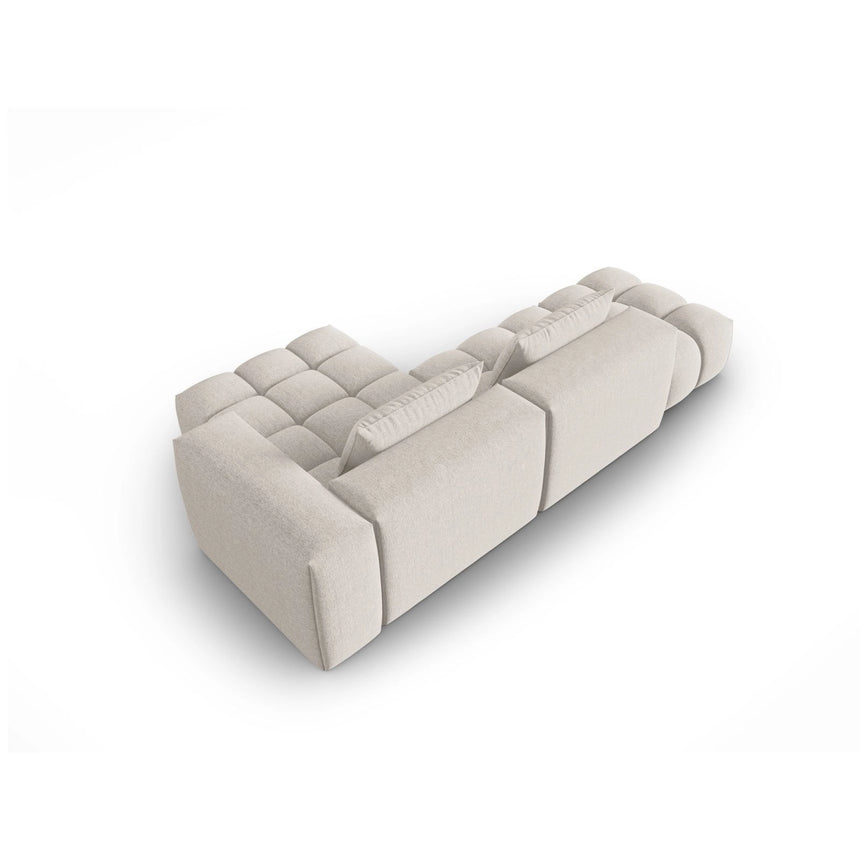 Verona Modulares 4-Sitzer Ecksofa, Rechte Seite, aus Strukturierter Stoff in Beige (Sorella 03), 265x145 cm von Cosmopolitan Design – Bild 5