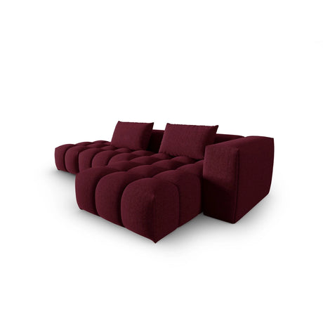 Verona Modulares 4-Sitzer Ecksofa, Rechte Seite, aus Strukturierter Stoff in Burgund (Sorella 59), 265x145 cm von Cosmopolitan Design – Bild 4