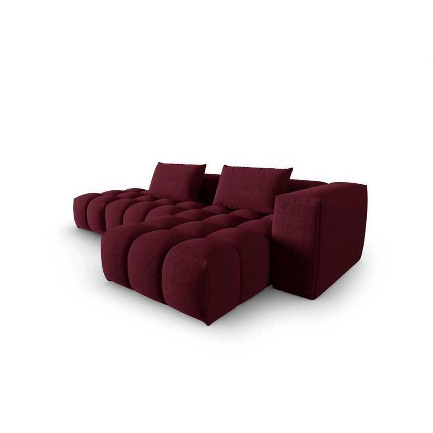 Verona Modulares 4-Sitzer Ecksofa, Rechte Seite, aus Strukturierter Stoff in Burgund (Sorella 59), 265x145 cm von Cosmopolitan Design – Bild 4
