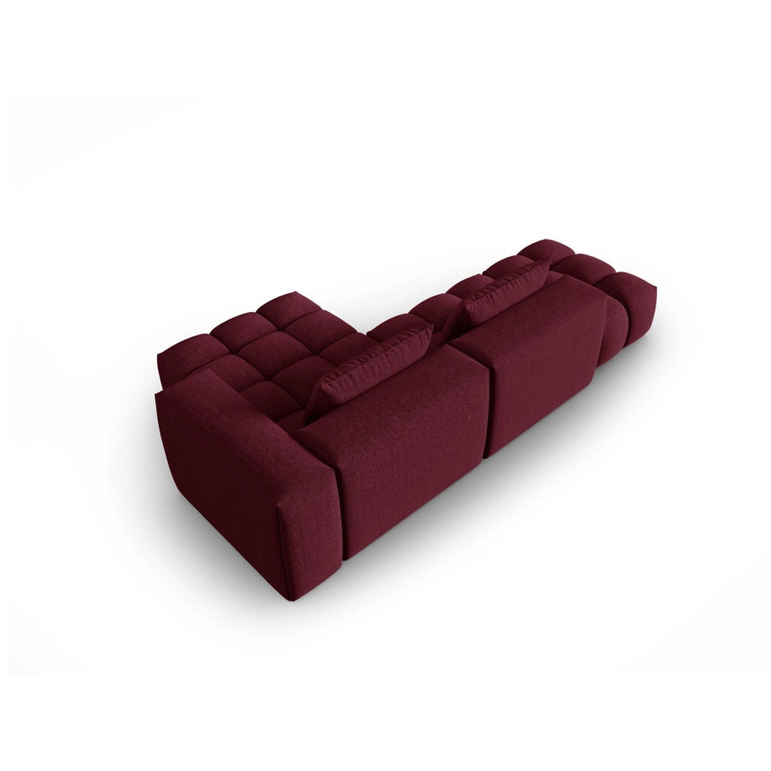 Verona Modulares 4-Sitzer Ecksofa, Rechte Seite, aus Strukturierter Stoff in Burgund (Sorella 59), 265x145 cm von Cosmopolitan Design – Bild 5