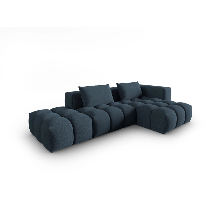 Verona Modulares 4-Sitzer Ecksofa, Rechte Seite, aus Strukturierter Stoff in Dunkelblau (Sorella 77), 265x145 cm von Cosmopolitan Design – Bild 3