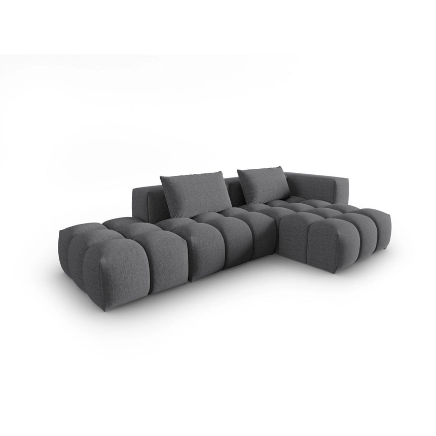 Verona Modulares 4-Sitzer Ecksofa, Rechte Seite, aus Strukturierter Stoff in Grau (Sorella 89), 265x145 cm von Cosmopolitan Design – Bild 3