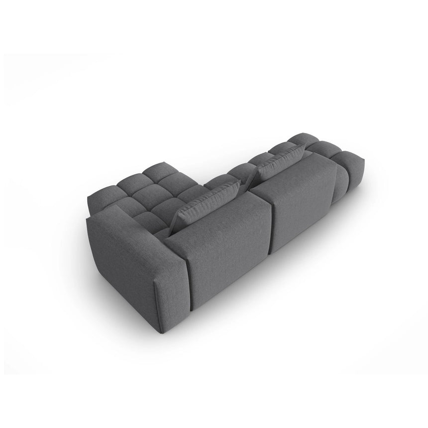 Verona Modulares 4-Sitzer Ecksofa, Rechte Seite, aus Strukturierter Stoff in Grau (Sorella 89), 265x145 cm von Cosmopolitan Design – Bild 5