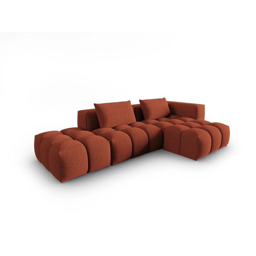 Verona Modulares 4-Sitzer Ecksofa, Rechte Seite, aus Strukturierter Stoff in Koralle (Sorella 58), 265x145 cm von Cosmopolitan Design – Bild 3