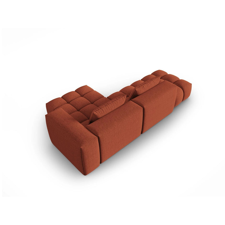 Verona Modulares 4-Sitzer Ecksofa, Rechte Seite, aus Strukturierter Stoff in Koralle (Sorella 58), 265x145 cm von Cosmopolitan Design – Bild 5
