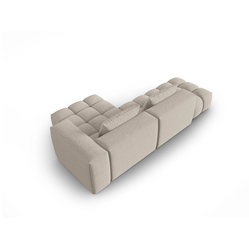 Verona Modulares 4-Sitzer Ecksofa, Rechte Seite, aus Strukturierter Stoff in Sand (Sorella 05), 265x145 cm von Cosmopolitan Design – Bild 5