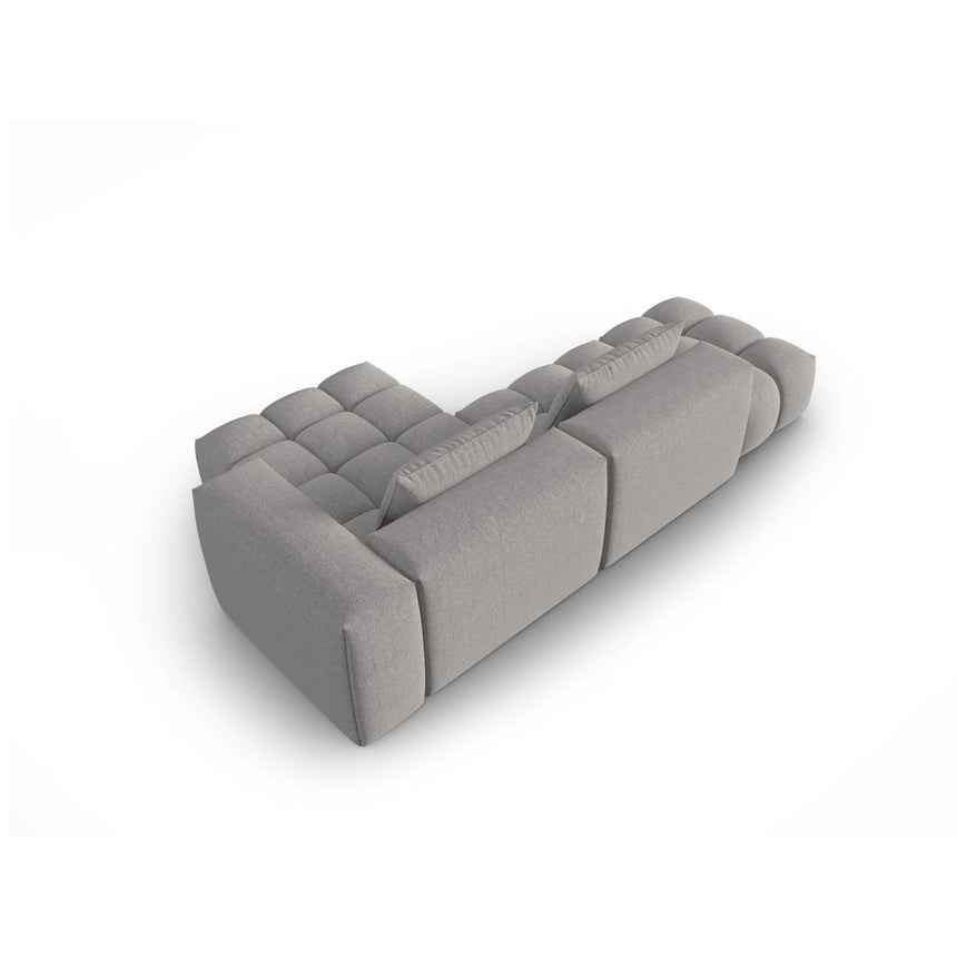 Verona Modulares 4-Sitzer Ecksofa, Rechte Seite, aus Strukturierter Stoff in Warmes Grau (Sorella 84), 265x145 cm von Cosmopolitan Design – Bild 5