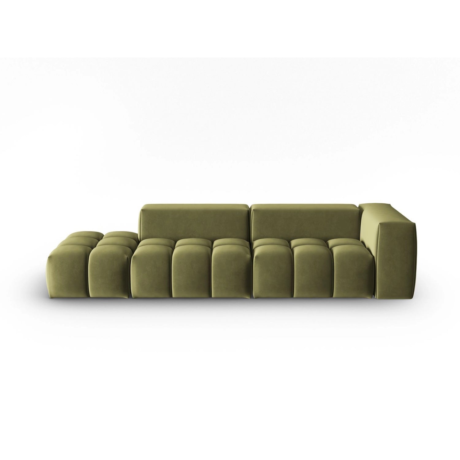 Verona Modulares 4-Sitzer Sofa, Linke Seite, aus Samt in Hellgrün (Casino Forest), 265x85 cm von Cosmopolitan Design – Bild 1