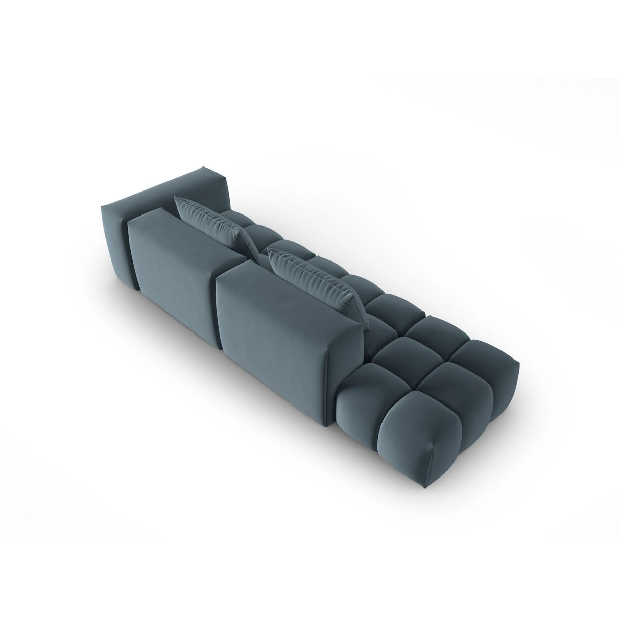 Verona Modulares 4-Sitzer Sofa, Linke Seite, aus Samt in Pastellblau (Casino Dark Blue), 265x85 cm von Cosmopolitan Design – Bild 4