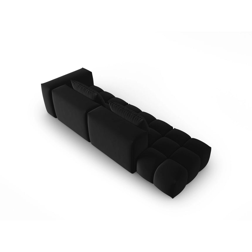 Verona Modulares 4-Sitzer Sofa, Linke Seite, aus Samt in Schwarz (Casino Black), 265x85 cm von Cosmopolitan Design – Bild 4