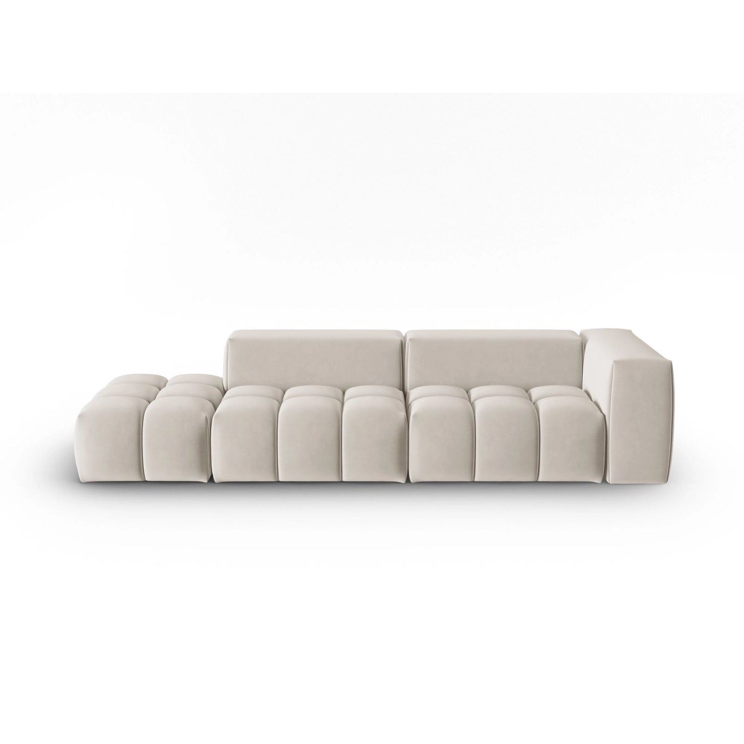 Verona Modulares 4-Sitzer Sofa, Linke Seite, aus Samt oder Strukturstoff, 265x85 cm von Cosmopolitan Design – Bild 1