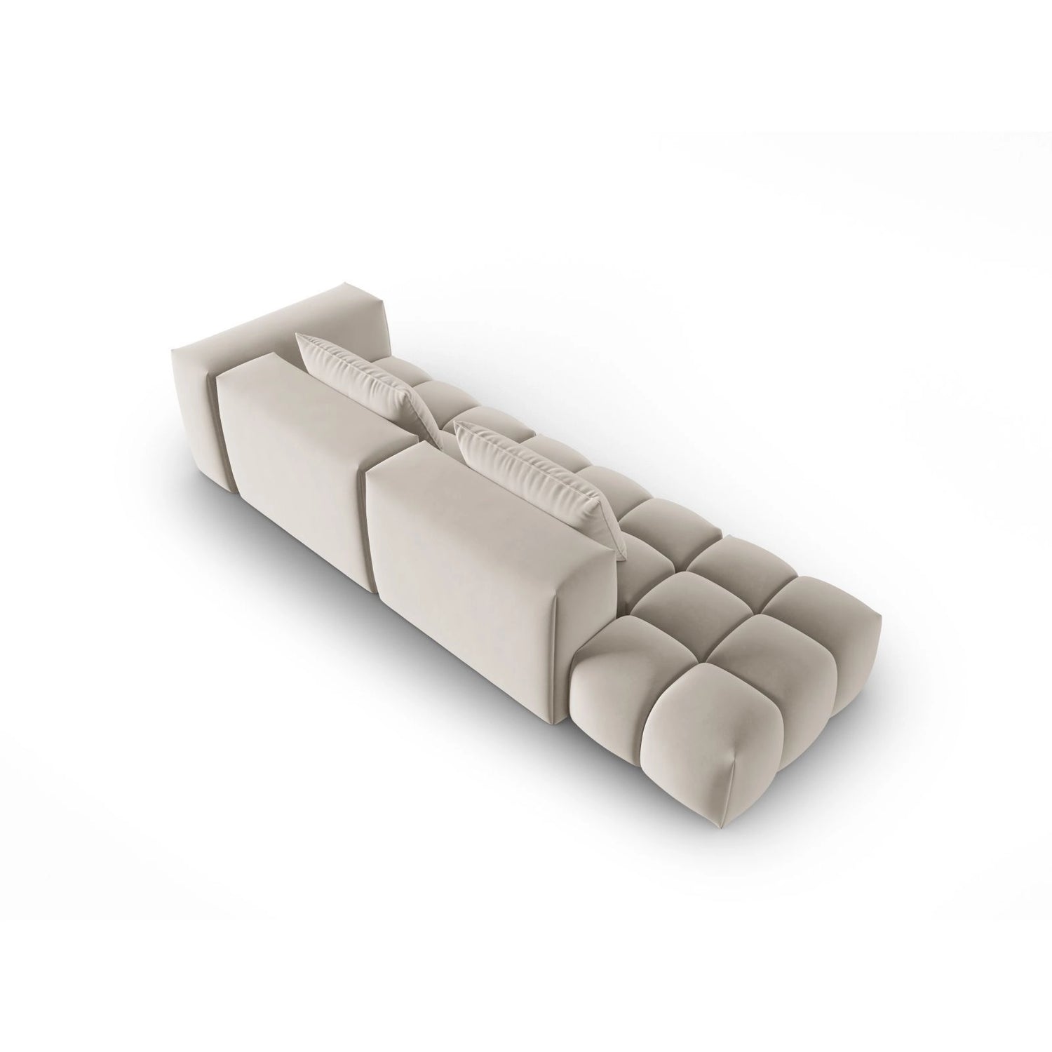 Verona Modulares 4-Sitzer Sofa, Linke Seite, aus Samt oder Strukturstoff, 265x85 cm von Cosmopolitan Design – Bild 4