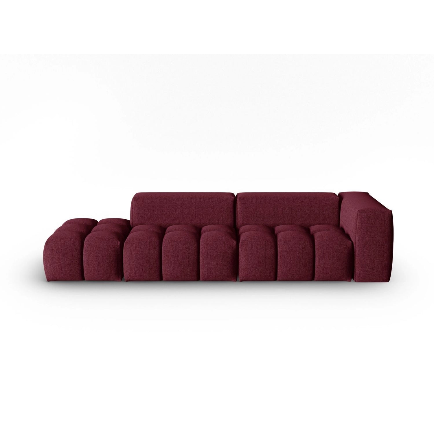 Verona Modulares 4-Sitzer Sofa, Linke Seite, aus Strukturierter Stoff in Burgund (Sorella 59), 265x85 cm von Cosmopolitan Design – Bild 1